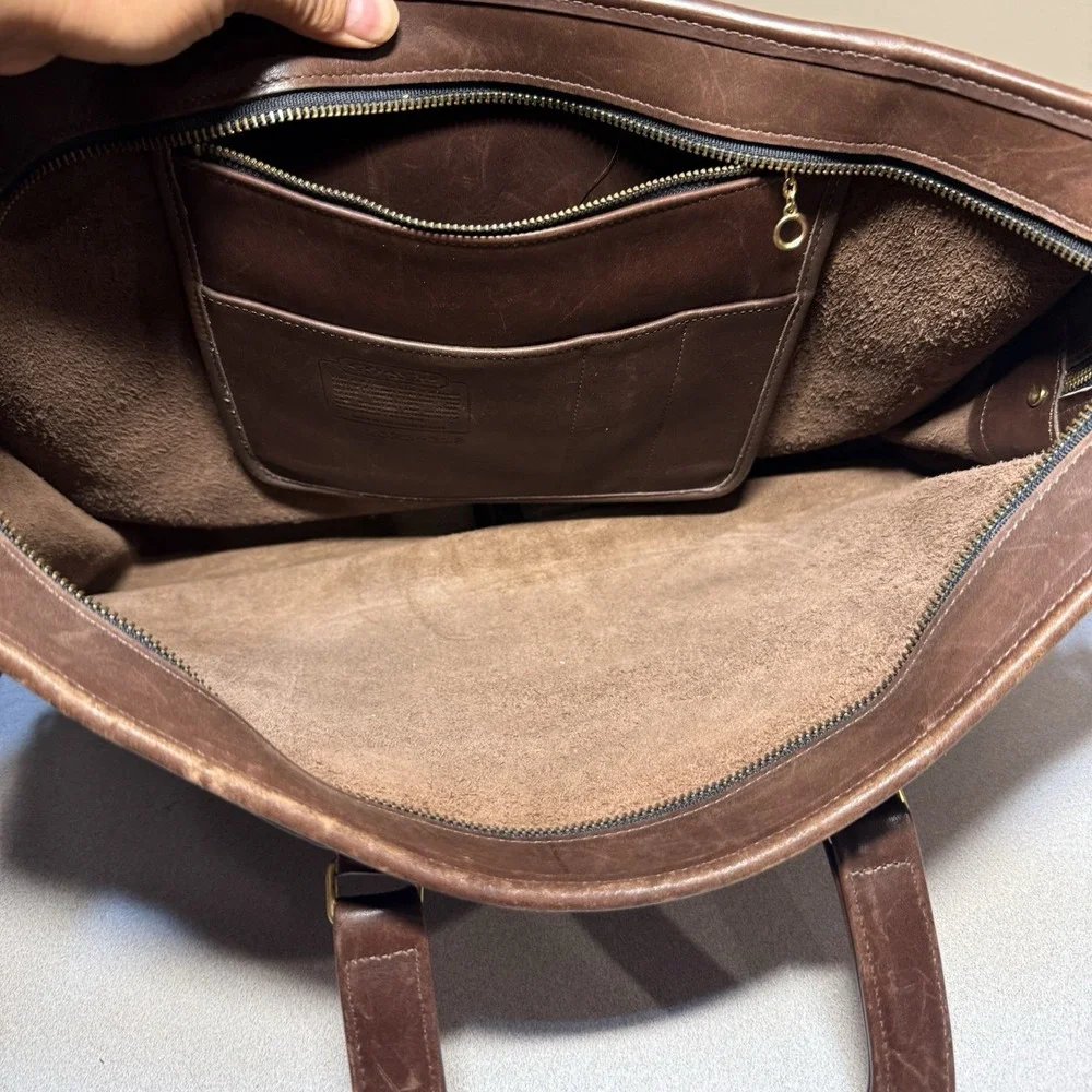 Vintage Coach Monroe‎ Glovetanned Leather Briefcase Crossbody Mahogany 312 - Picture 14 of 16